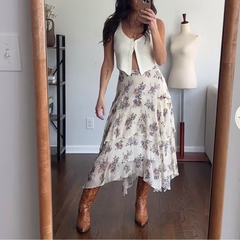 Alex Silk Skirt in Dream LoveShackFancy